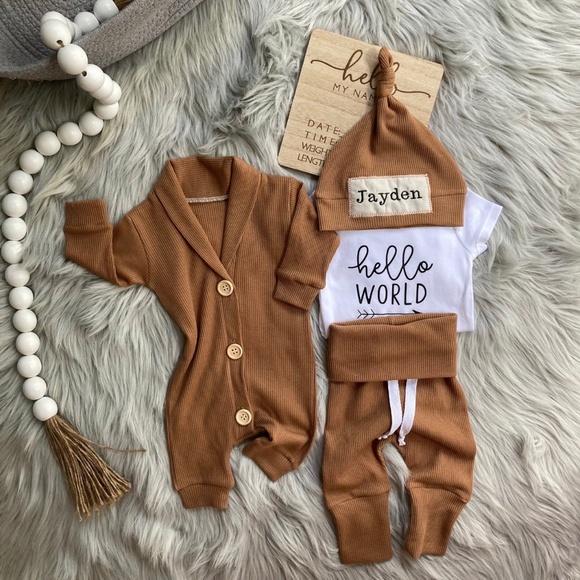 Newborn Boy Coming Home Outfit Baby Boy Hospital Outfit Take Me Home Newborn - Picture 1 of 7